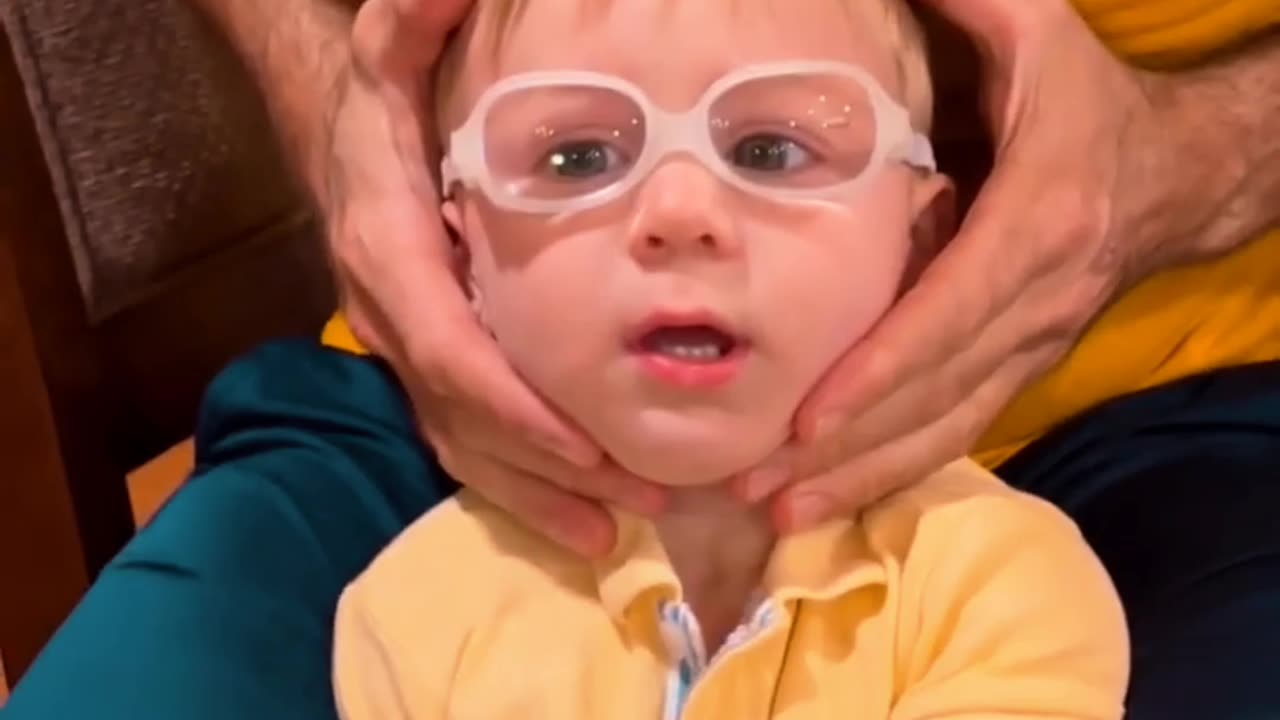 This kid see clear vision for the first time