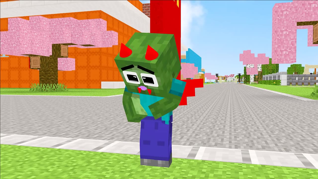 Monster School Poor Baby Zombie Devil but Good - Sad Story - Minecraft Animation