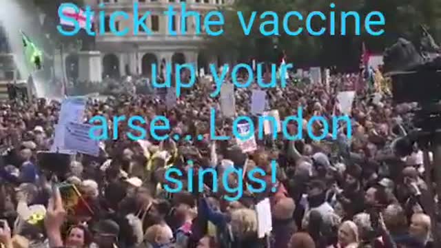 London sings, "Stick your vaccine up your 🤬"