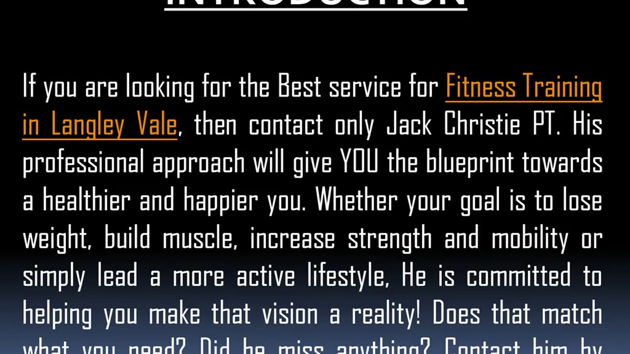 One of the Best service for Fitness Training in Langley Vale