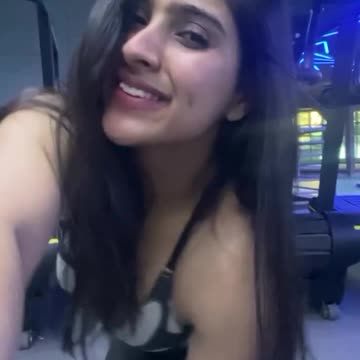 Hot girl doing hard gym