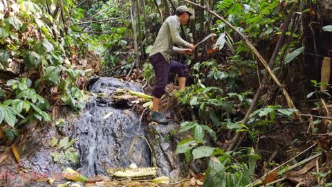 Life In The Forest,How To Bring Water Back, Build Outdoor Bath House 2022