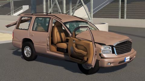 Chained Cars vs Bollards – BeamNG.Drive Follow More Videos