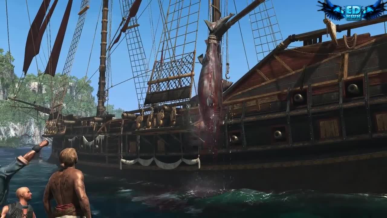 Assassin's Creed 4 All Harpooning Activities & The White Whale ( Moby Dick )