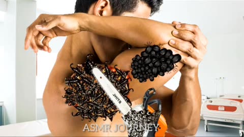 ASMR removal black trypophobia infected hand |