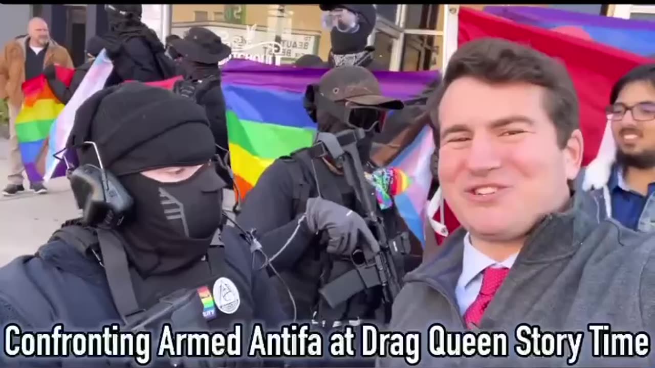 ALEX STEIN BEING ATTACKED BY ARMED ANTIFA AT A KIDS DRAG BOOK SHOW DRAG SHOW