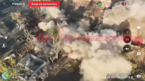 Russian stormtrooper destroys a Ukrainian firing point with an anti-tank mine