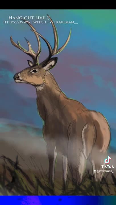 deer I drew in photoshop :) #shorts #digitalart
