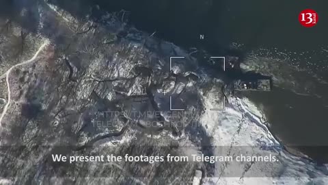 See how a boat with Ukrainian paratroopers is hit by a kamikaze drone in Donets River