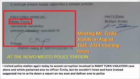 Aug. 16th, 2024 At the police station discussing corruption involved in RIGHT TURN crime