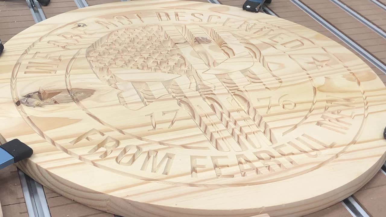 ASMR CNC Router Engraving Pine Wood