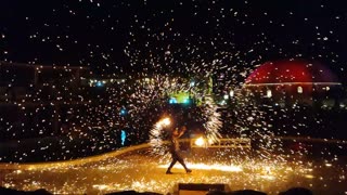 Talented Guy Control FireWire In Wedding Ceremony Show