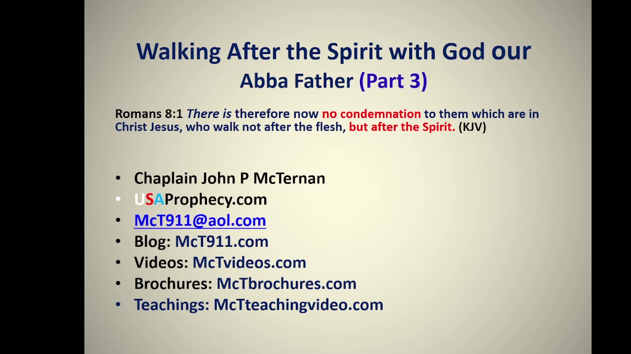 Walking After the Spirit with God our Abba Father