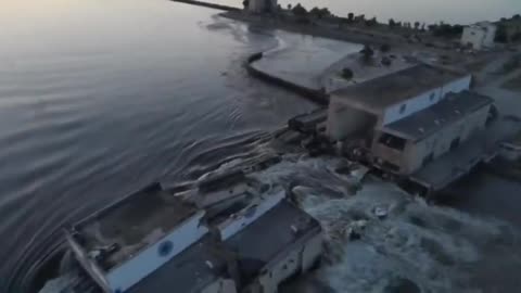 War is Real: Reported footage of the blown up Nova Kakhovka dam in Kherson Oblast