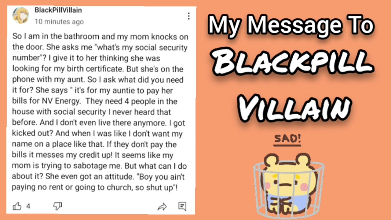 My Message To Blackpill Villain's Post About His Family Fucking Him Over