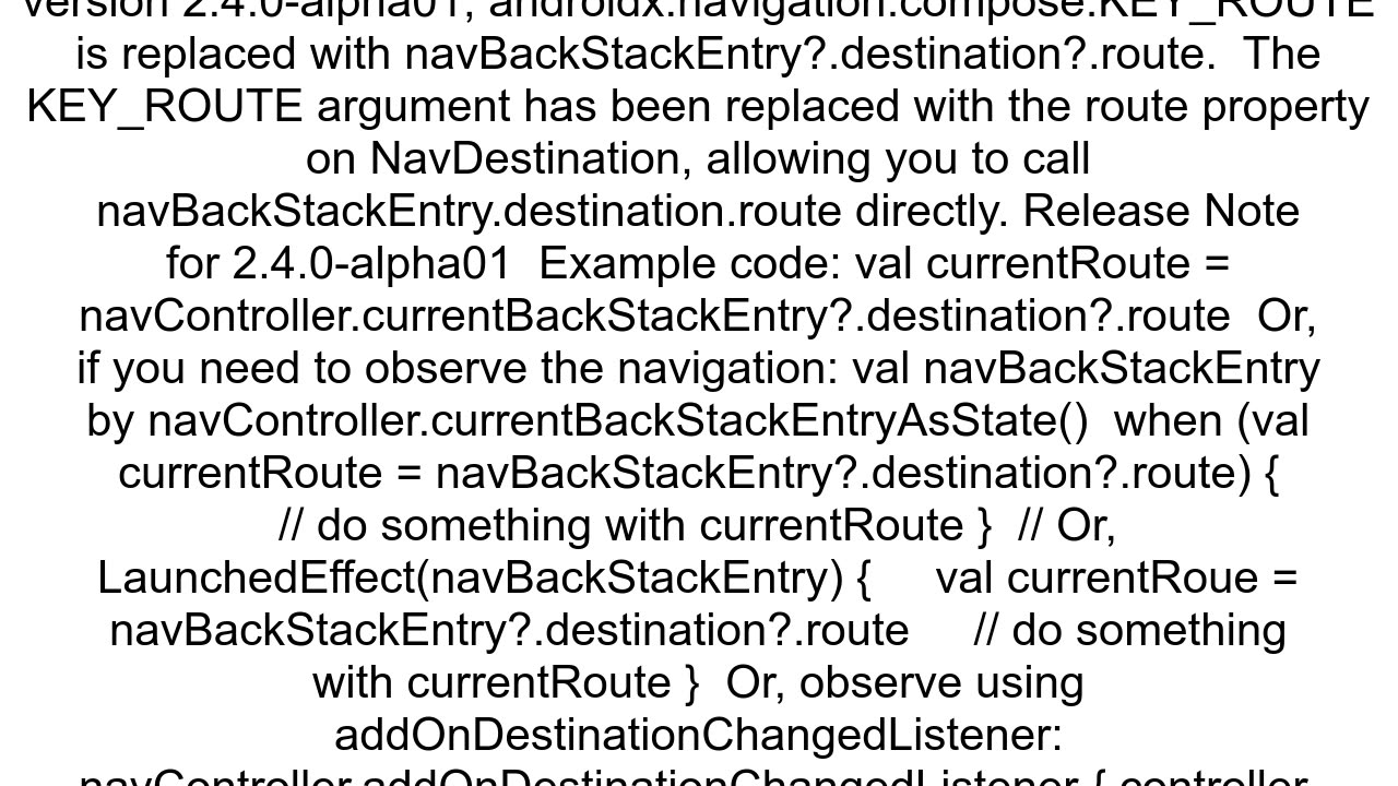 Jetpack Compose Navigation Get route of current destination as string