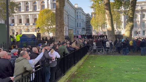 Crowd chanting “You let your country down” at the police