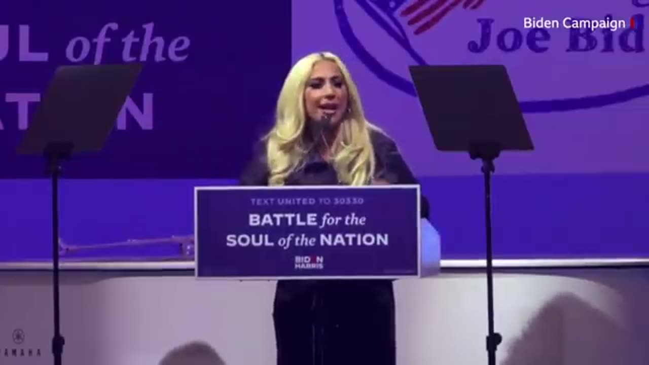 Lady Gaga campaigns for Biden - BBC News | Trump Enemy