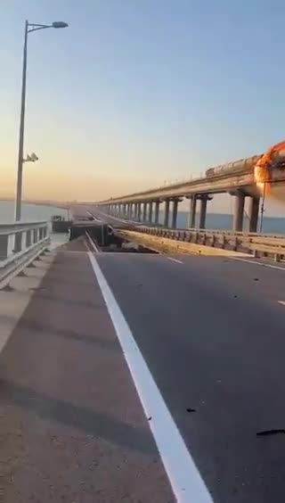 Fire and explosions in the area of the Crimean Bridge