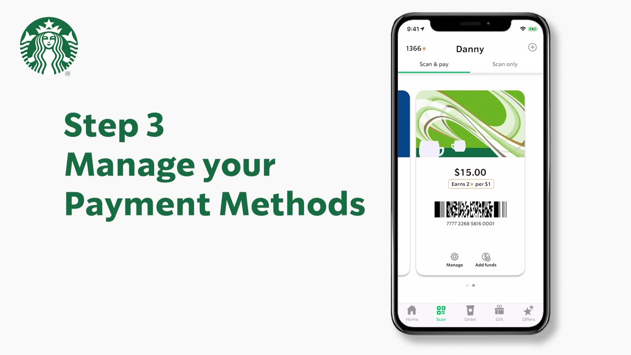 Starbucks App Basics: Using the Scan Tab (StarbucksCare)