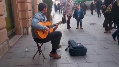 Street guitar player in Sarajevo