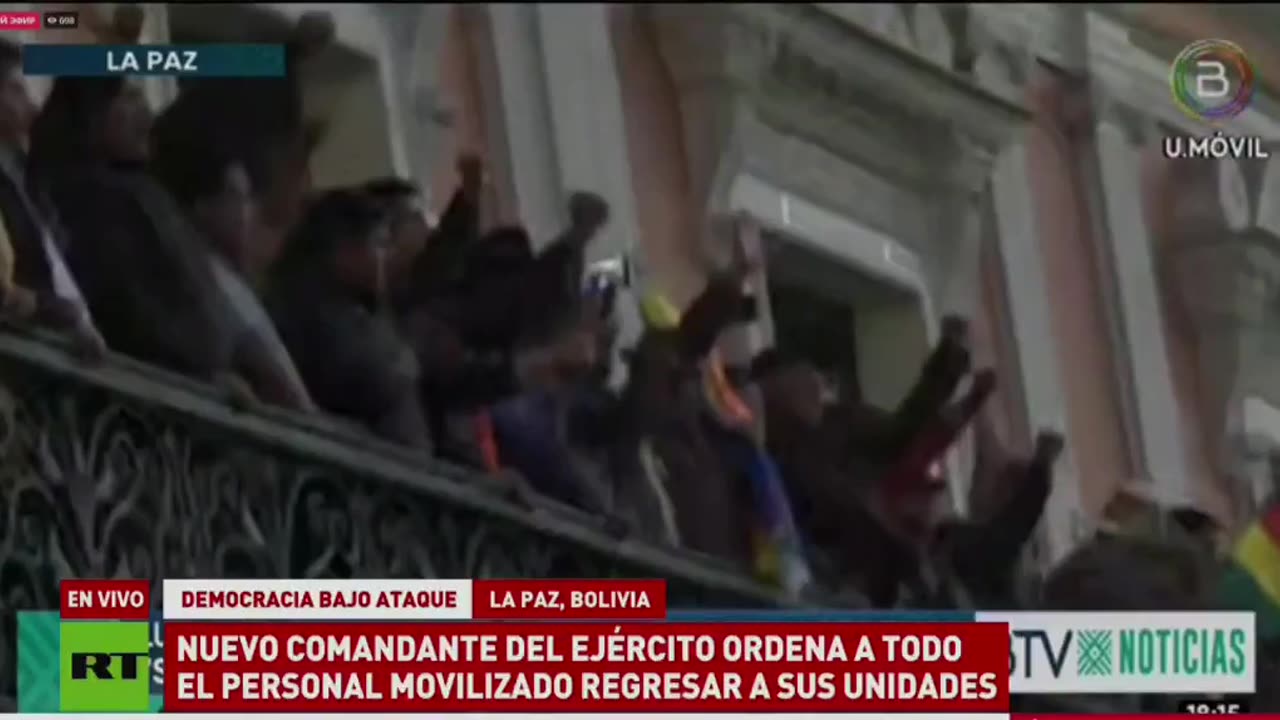 Bolivia president emerges VICTORIOUS from the palace.