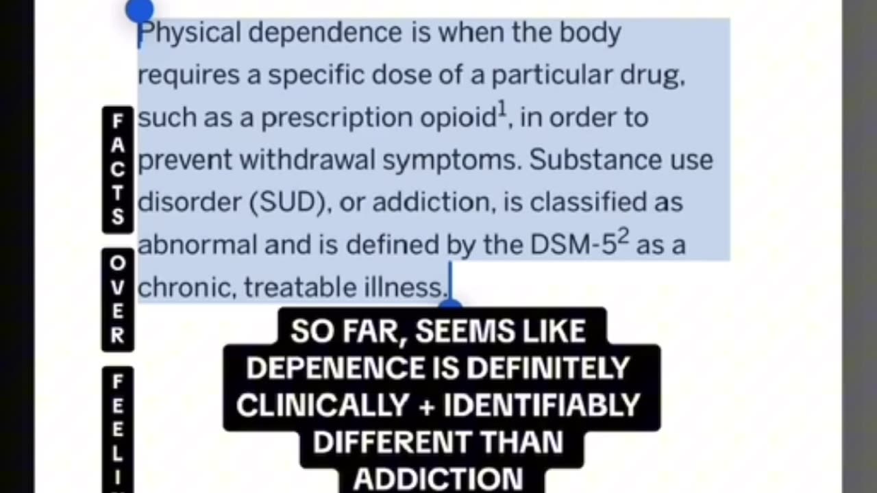 Dependence DOES NOT equal Addiction and it MATTERS!