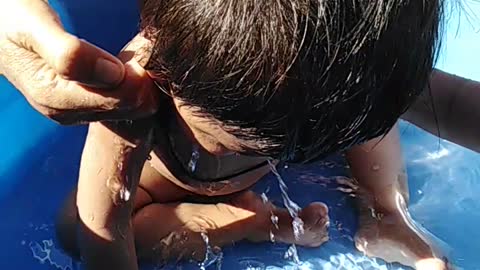 Baby Bathing and Playing with water