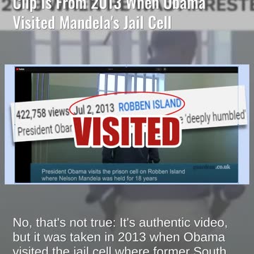 Fact Check: Video Does NOT Show Barack Obama In A Cell At GITMO -- Obama Visited Mandela's Jail Cell