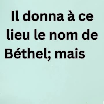 "La Pierre de Béthel." GENÈSE 28-19.