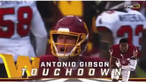 Taylor Heinicke Celebration After Antonio Gibson TD