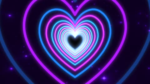 420. Heart Background💜💙Neon Heart Tunnel Background