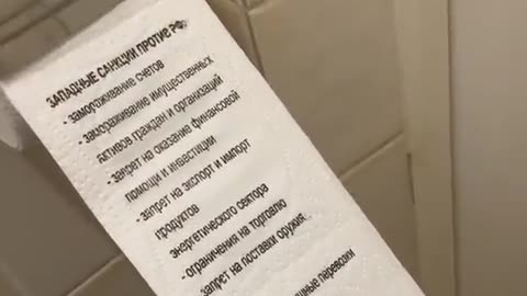 Russians can now buy toilet paper with a list of Western sanctions on it.