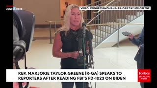 BREAKING NEWS: Marjorie Taylor Greene Speaks Out After Reading FBI's FD-1023 Form On Biden Family