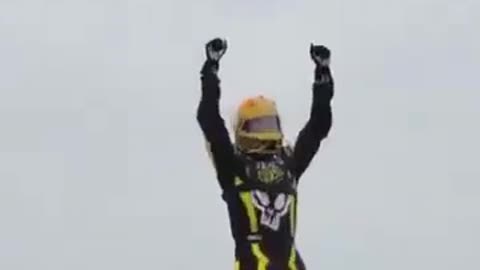 Flying 332 Feet in a hot wheels truck for world record jump. This is driver Tanner Foust