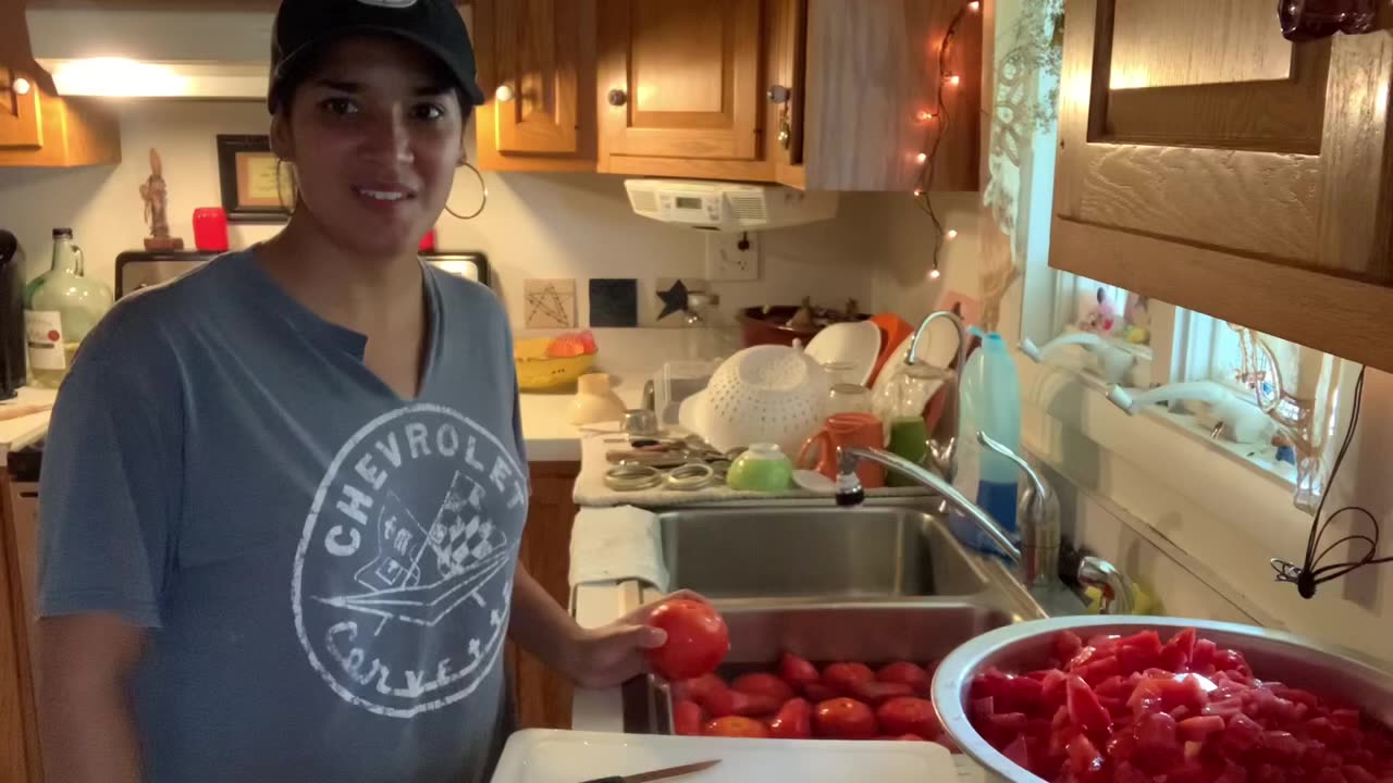 Canning tomatoes with skins on!