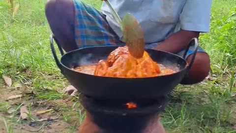 Indian Chicken deep fry on old man