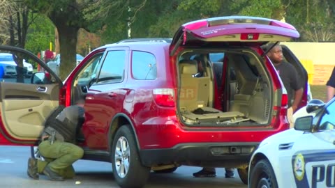 Police Dogs Search Vehicle After Chase, Two Arrested in Mobile, AL