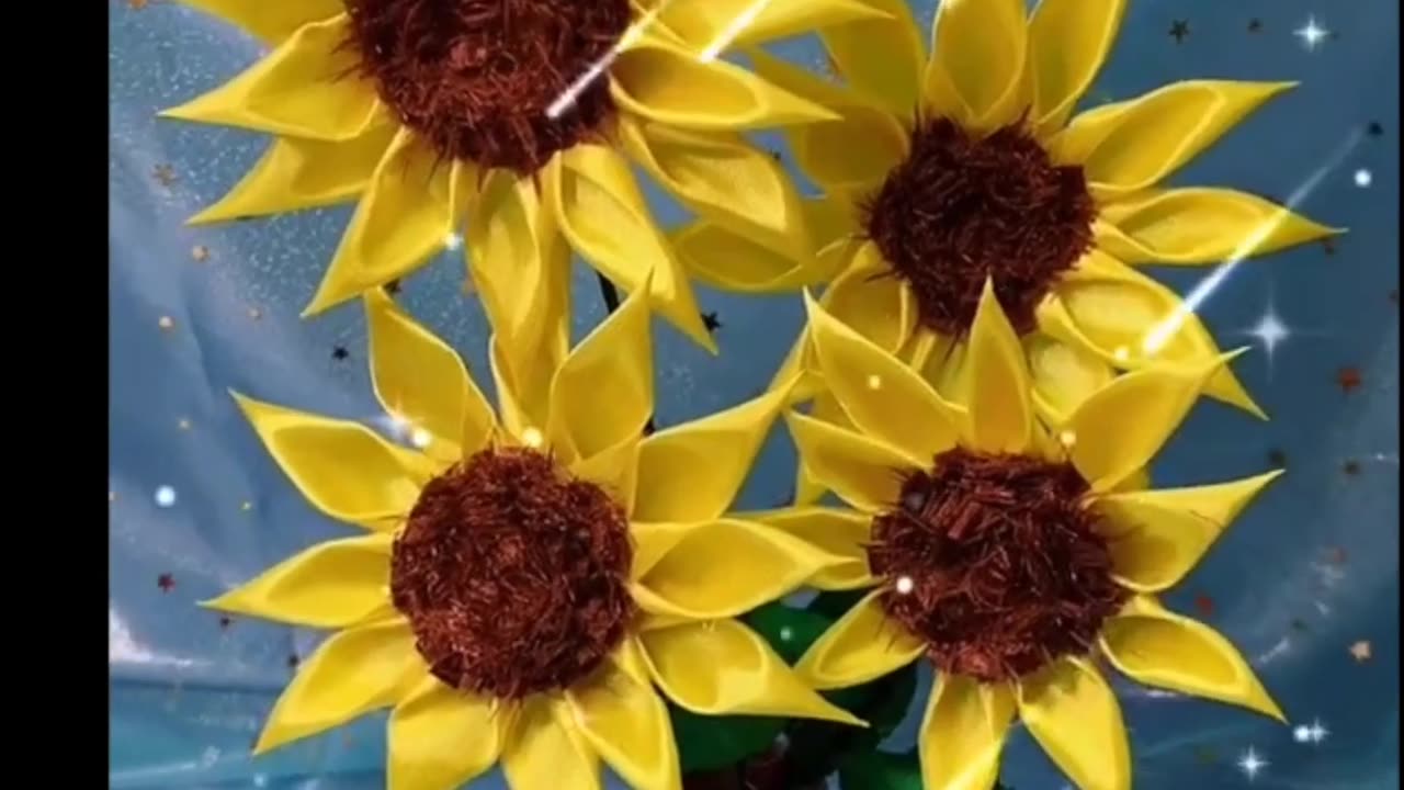 Amazing and Easy Ribbon Sun Flowers