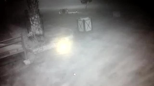 terrifying fog and paranormal movement in front of a surveillance camera