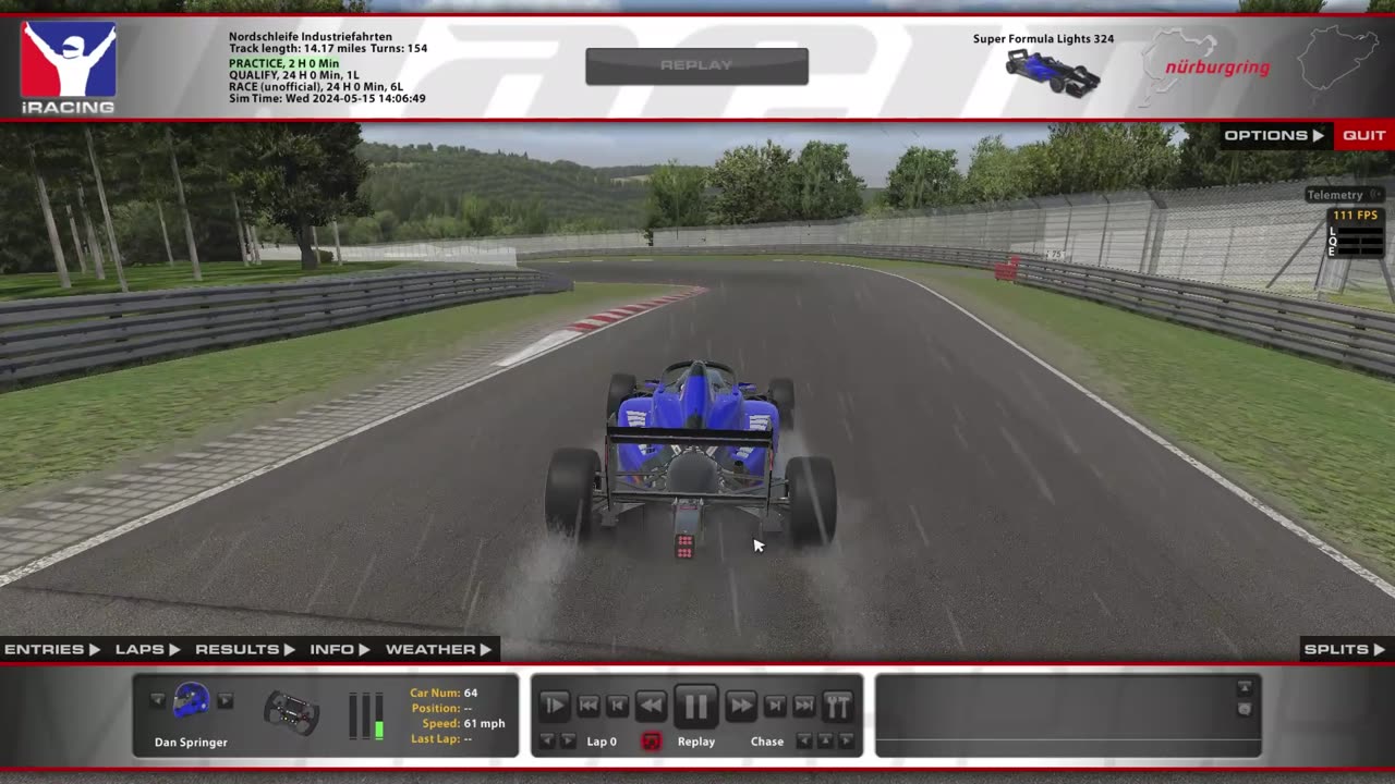 iRacing RAIN run/crash