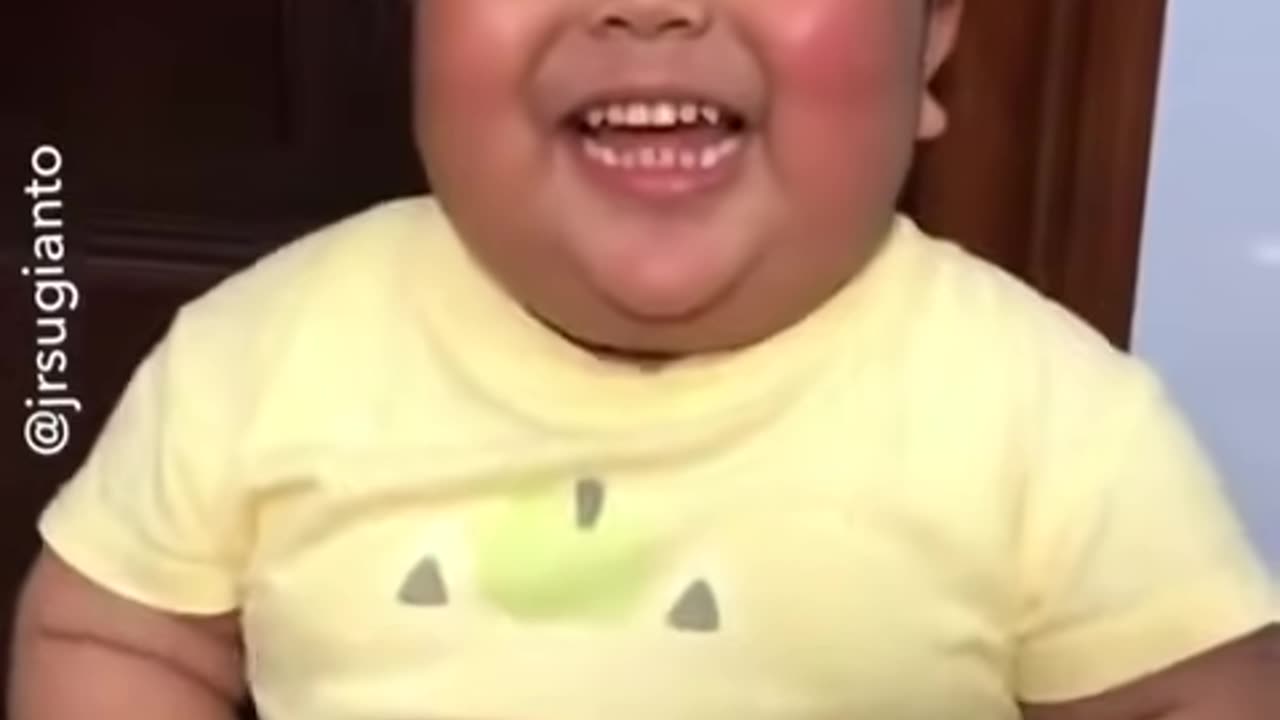 Fatty funny baby is laughing 😂