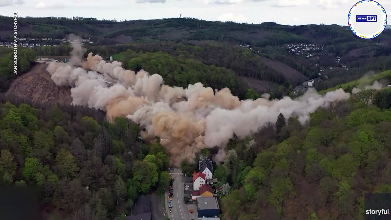 Bridge demolition using 330 pounds of explosives leaves crowd in awe