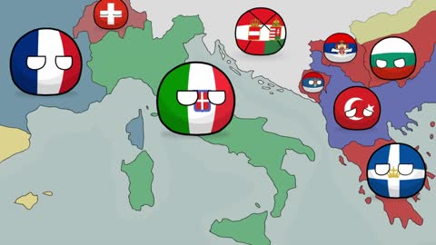 History of Italy - Countryballs in map