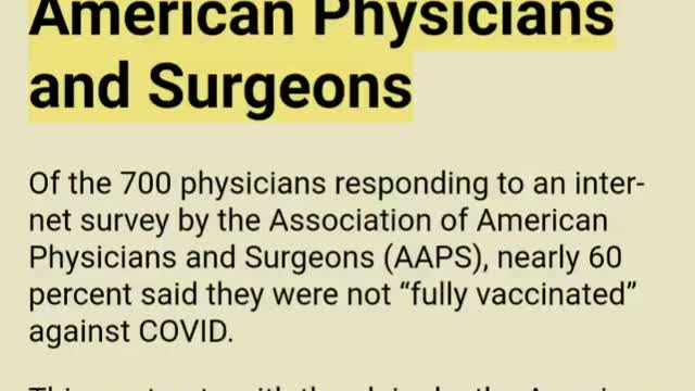 AAPS - Majority of Physicians Decline COVID Shots, according to Survey