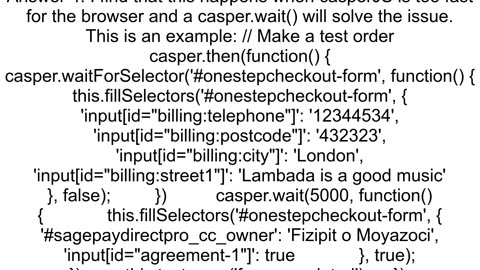 How to fill a form by id of input in Casperjs