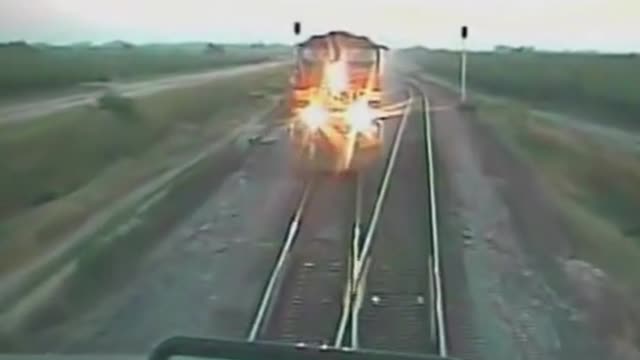 Head on train crash