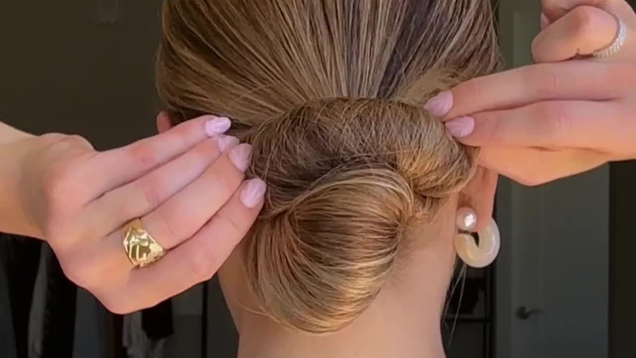 DOUBLE STACKED LOW BUN (SLO MO) #hair #hairtutorial #updo
