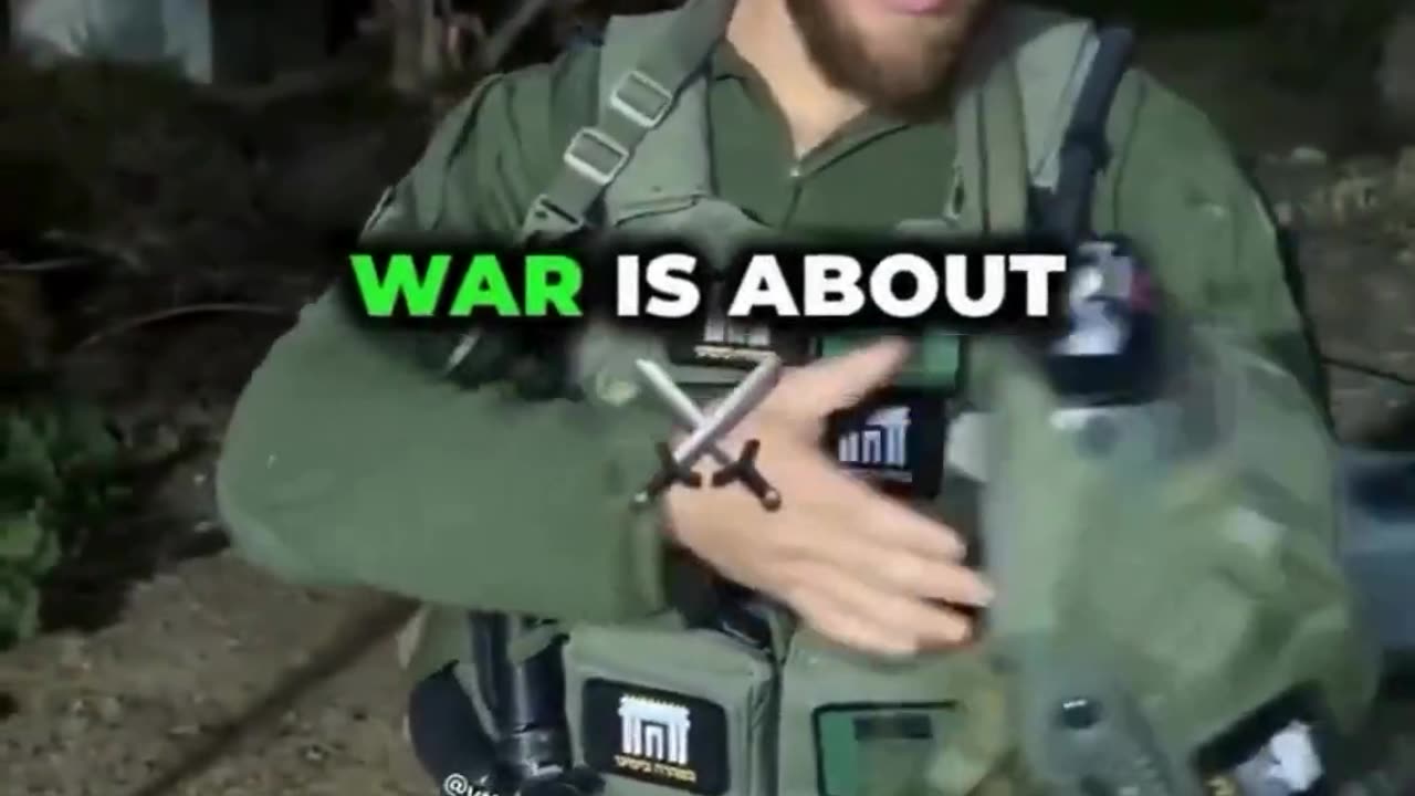 An Israeli soldier, speaking with a noticeable American accent