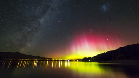 Aurora over Lake Hawea Pt 1